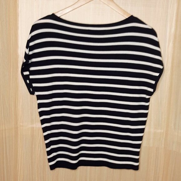 Loft Womens Striped Stretchy Knit Top Small - Picture 2 of 5